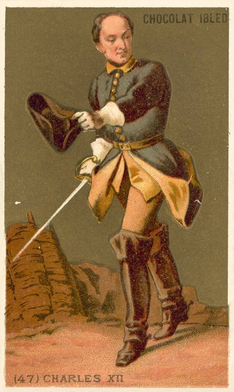 Karl XII af Sverige (chromolitho) af French School
