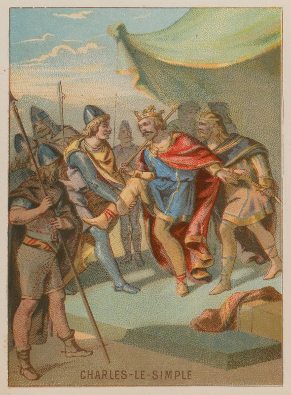Charles the Simple besejrer Rollo af French School