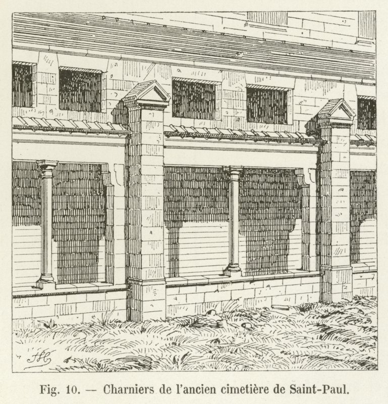 Massegrave på den gamle kirkegård i Saint-Paul af French School