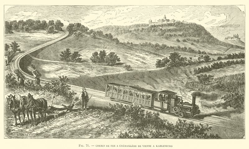 Rack Railway fra Wien til Kahlenberg (gravering) af French School