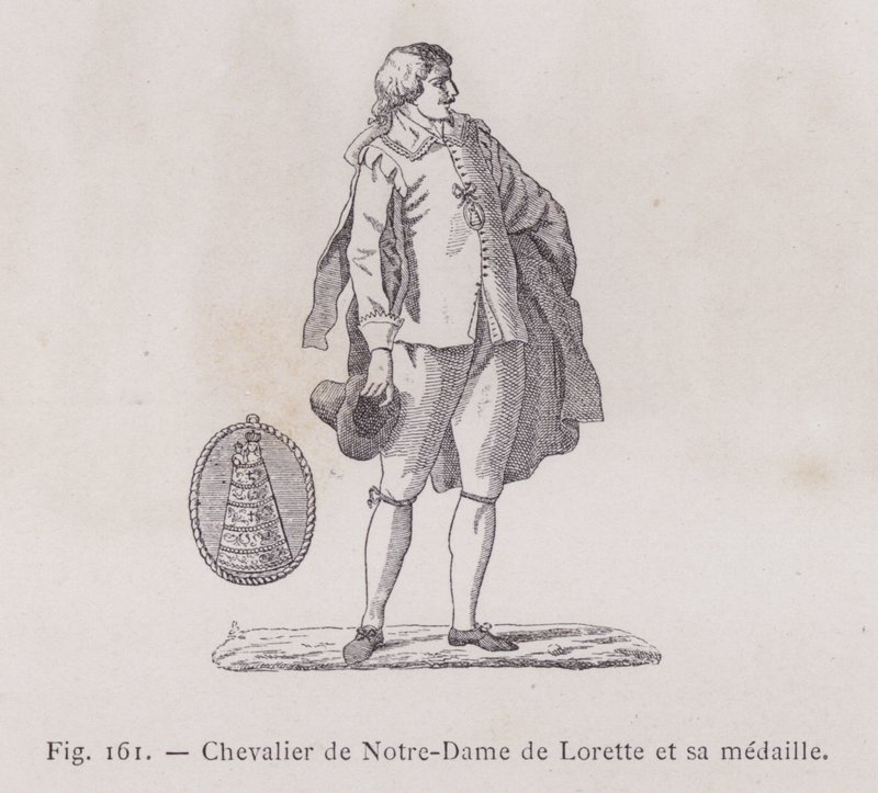 Ridder af Notre-Dame de Lorette og hans medalje (gravering) af French School
