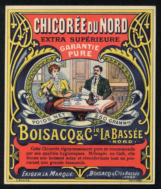 Chicoree du Nord, Boisacq og Cie la Bassee, reklame (farve litho) af French School