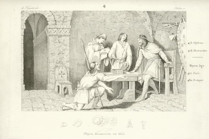 Childeric I, Merovingian King of the Salian Franks  af French School