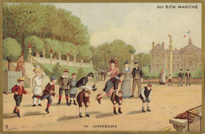 Børn leger Leap Frog i Luxembourgs haver af French School