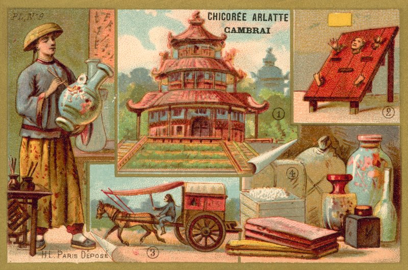 Kina (chromolitho) af French School