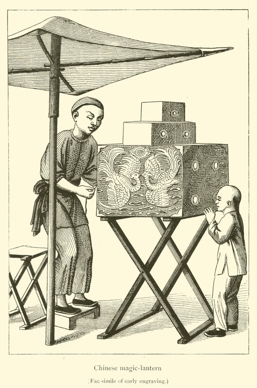 Kinesisk magisk lanterne (gravering) af French School