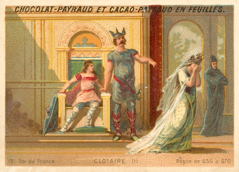 Chlothar III, frankisk konge af Neustrien og Bourgogne (chromolitho) af French School