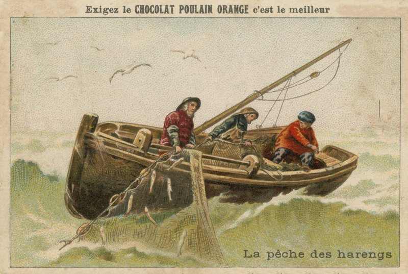 Chokolade Poulain Orange handelskort af French School