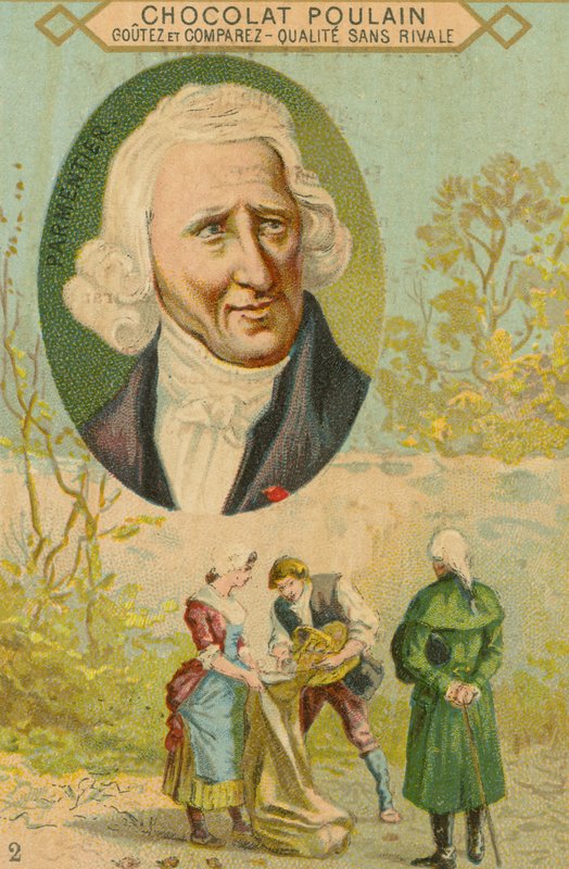 Chocolat Poulain handelskort, Antoine-Augustin Parmentier af French School