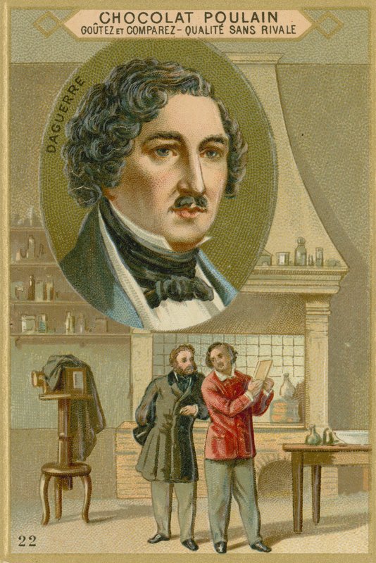 Chokolade Poulain handelskort, Louis Daguerre af French School