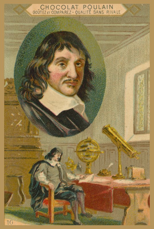 Chokolade Poulain handelskort, Rene Descartes af French School