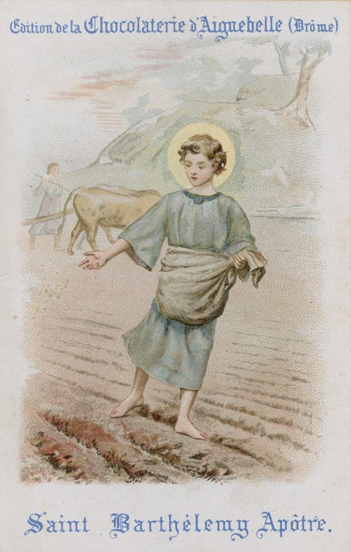 Chokolade fra Aiguebelle trade card (chromolitho) af French School