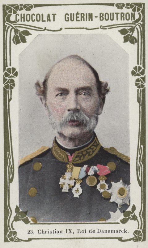 Christian IX, Roi de Danemark (farvet foto) af French School