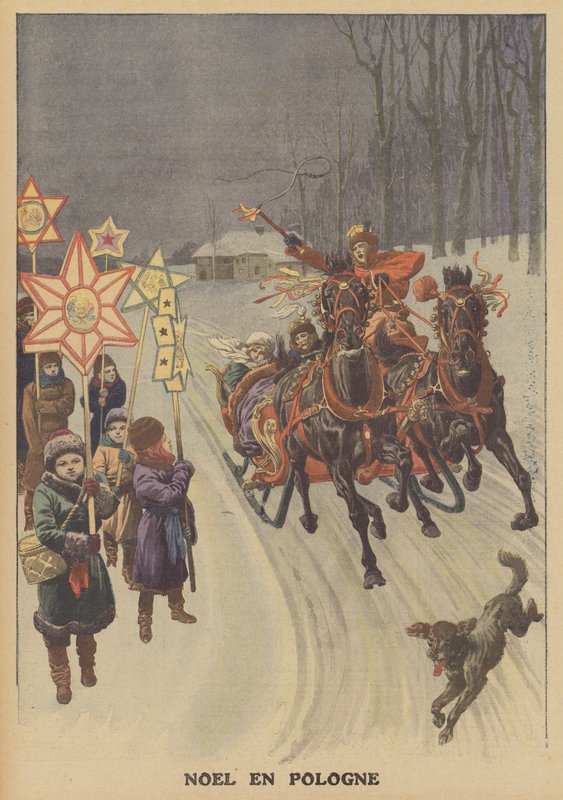 Jul i Polen (farve litho) af French School