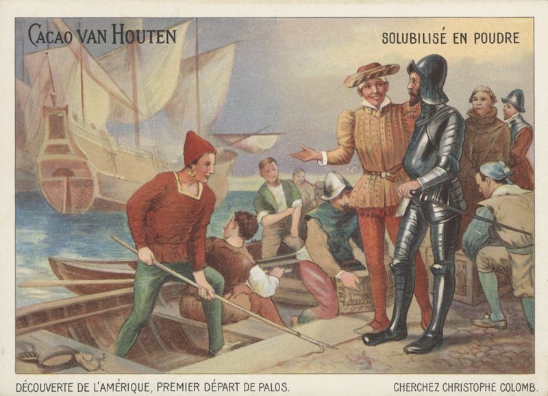 Christopher Columbus tager afsted fra Palos på sin rejse for at opdage Amerika af French School