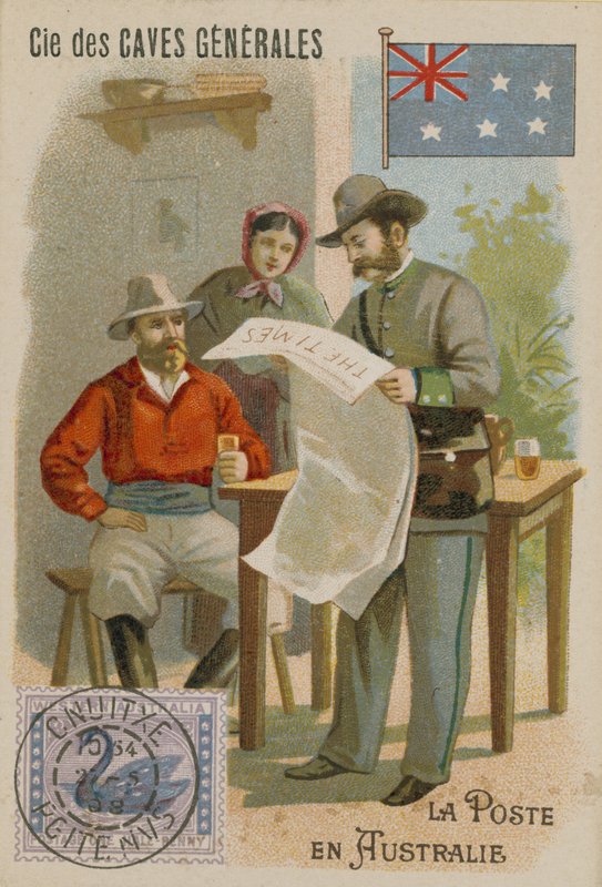 Cie des Caves Generales handelskort, post af French School