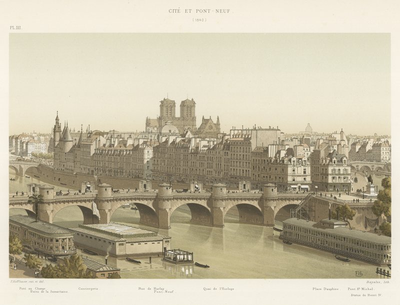 By og Pont-Neuf, 1840 af French School