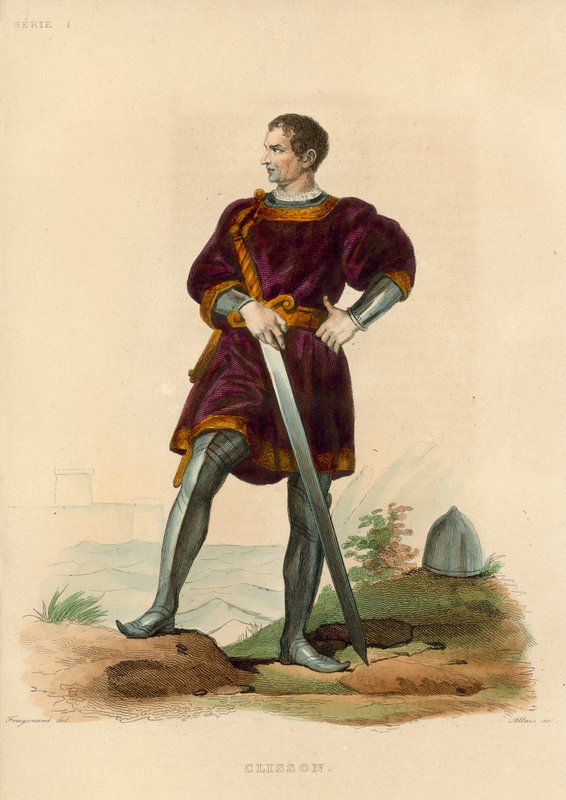 Clisson (farvet gravering) af French School
