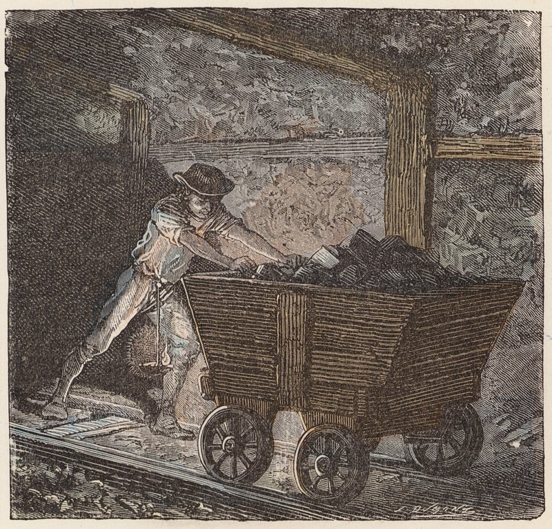 Kulminedrift (farvet gravering) af French School