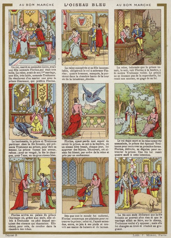 Tegneserie - Blå fugl af French School