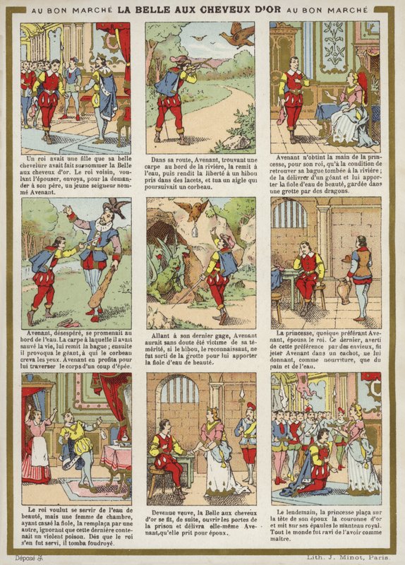 Tegneserie - Skønhed med gyldent hår af French School