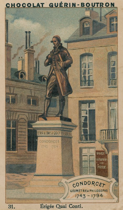 Condorcet, landmåler og filosof, 1743-1794, Erigee Quai Conti af French School