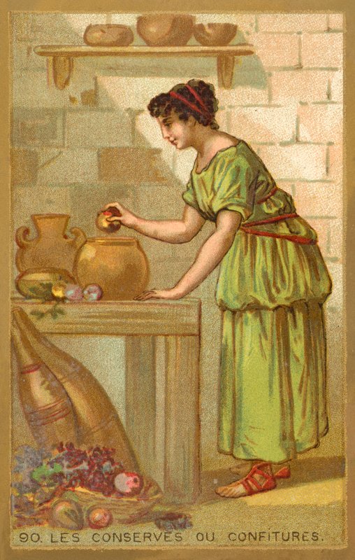 Konserverer eller syltetøj (chromolitho) af French School