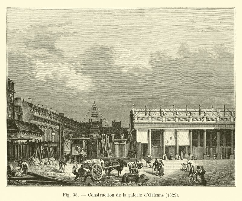 Opførelse af Orleans Gallery, 1829 af French School