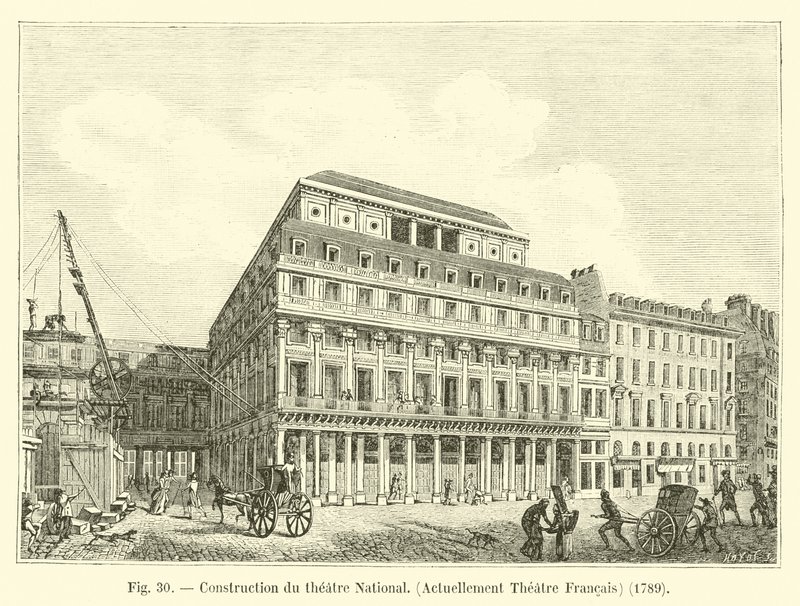 Opførelse af Nationalteatret, i øjeblikket Theatre Francais, 1789 af French School