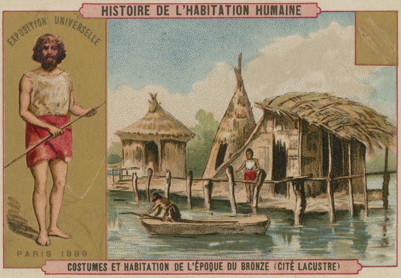 Kostume og søboliger fra bronzealderen (chromolitho) af French School