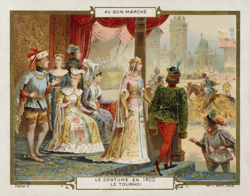 Kostume i 1400 - turneringen (chromolitho) af French School