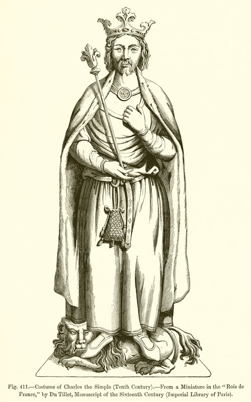 Kostume af Karl den Enfoldige af French School