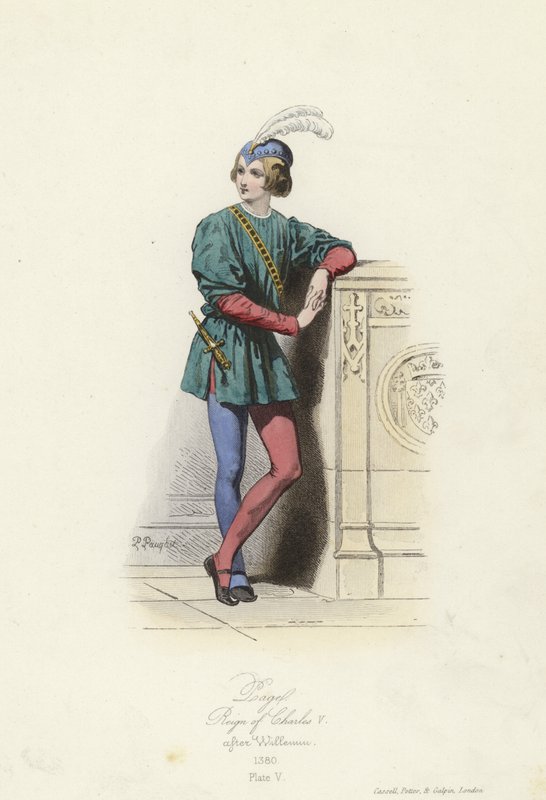 Kostume af en side, regeringstid af Charles V af Frankrig af French School