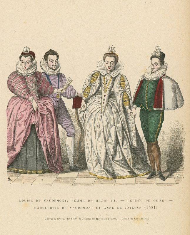 Costume of the French nobility, 1581  af French School