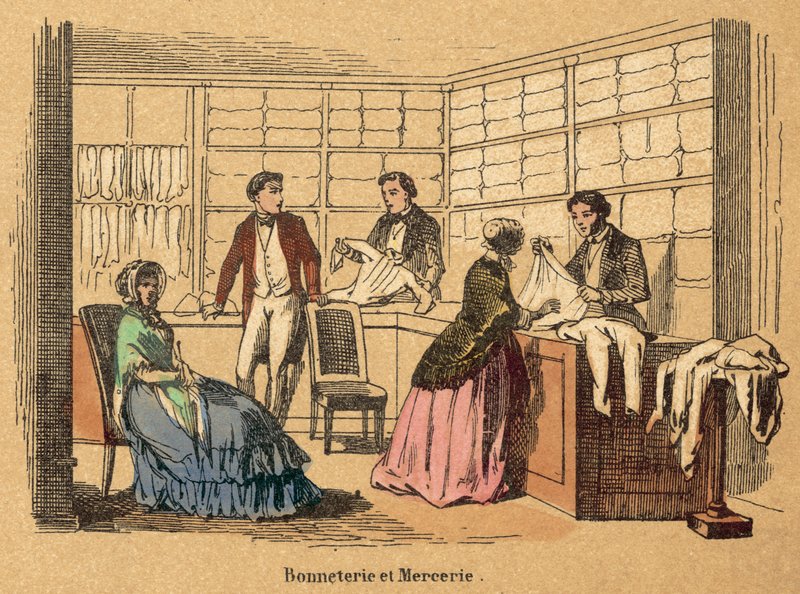 Bomuld (farvet gravering) af French School