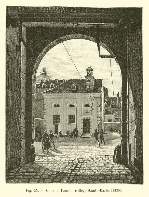 Gården til det tidligere Sainte-Barbe-kollegium, 1830 af French School