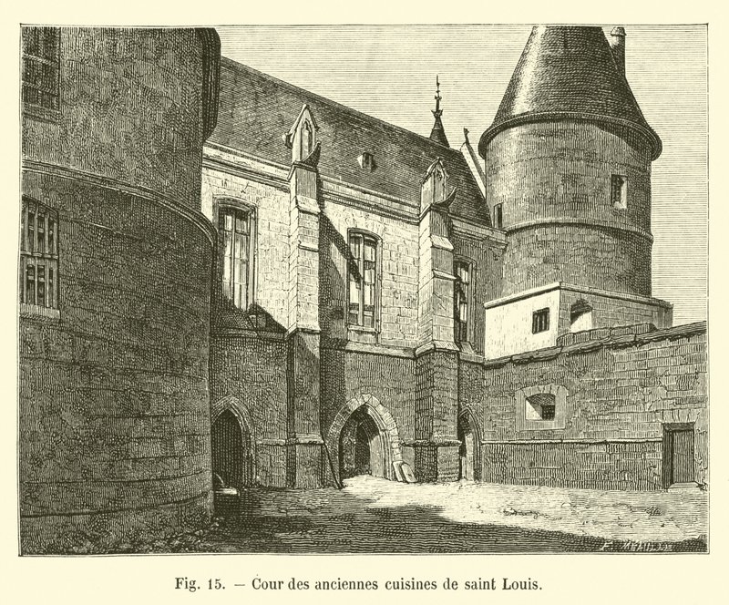 Gårdhave til de gamle køkkener i Saint Louis af French School