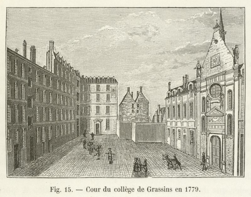 Gården til college of Grassins i 1779 af French School