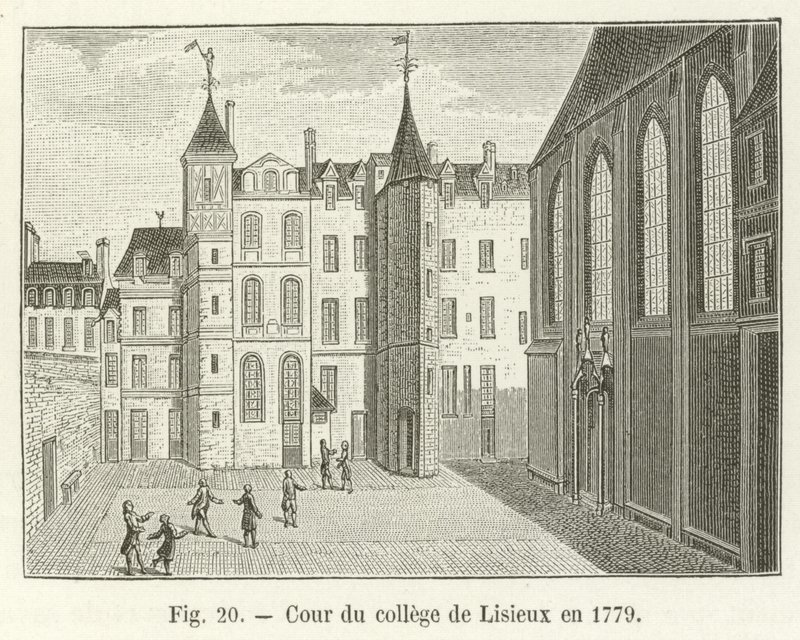 Gården til kollegiet i Lisieux i 1779 af French School