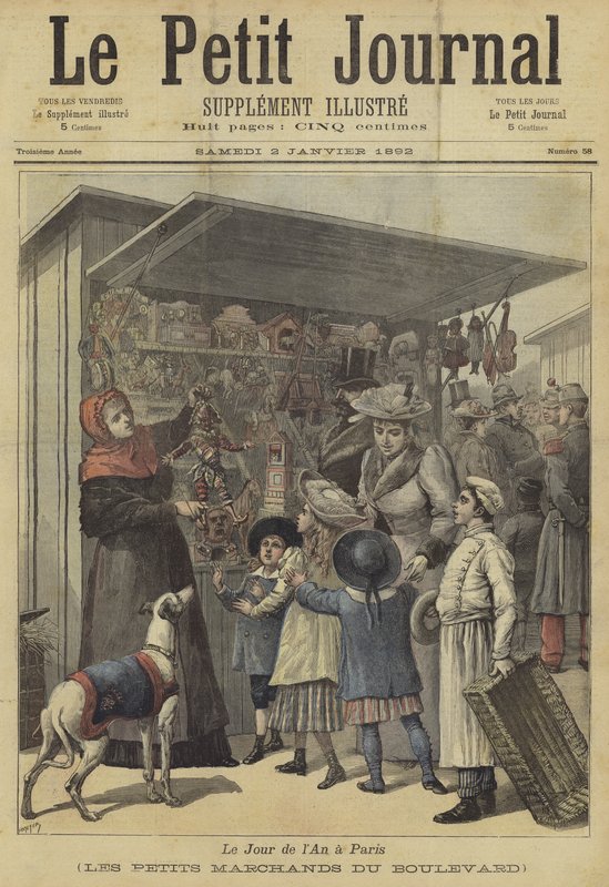 Forside af Le Petit Journal, 2. januar 1892 af French School