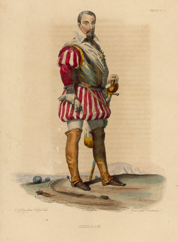 Crillon (farvet gravering) af French School