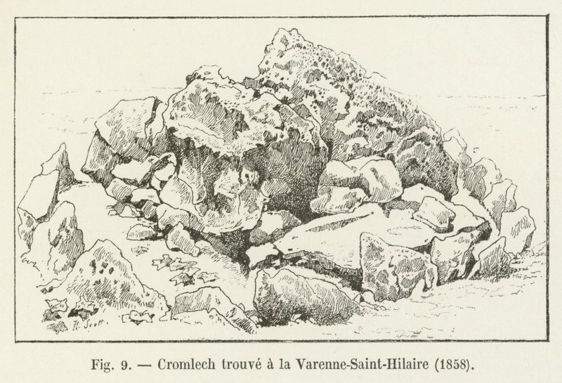Cromlech fundet i Varenne-Saint-Hilaire, 1858 af French School
