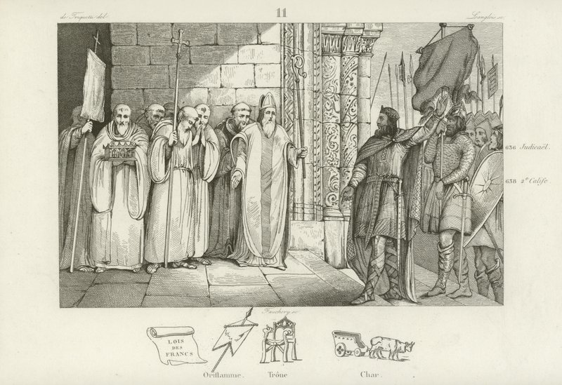 Dagobert I, King of the Franks  af French School