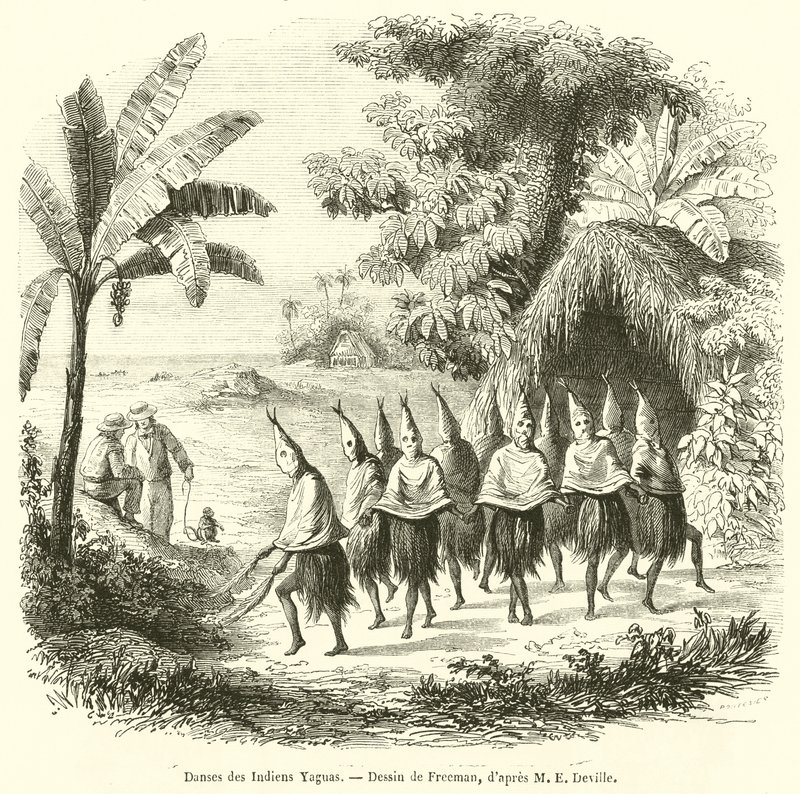 Yagua-indianernes danse (gravering) af French School