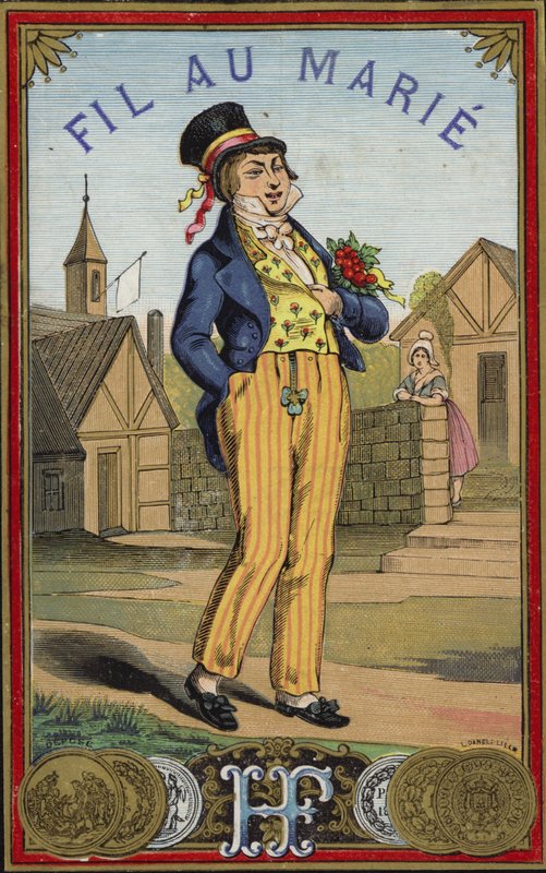 Dapper Gentleman ude at gå en tur af French School