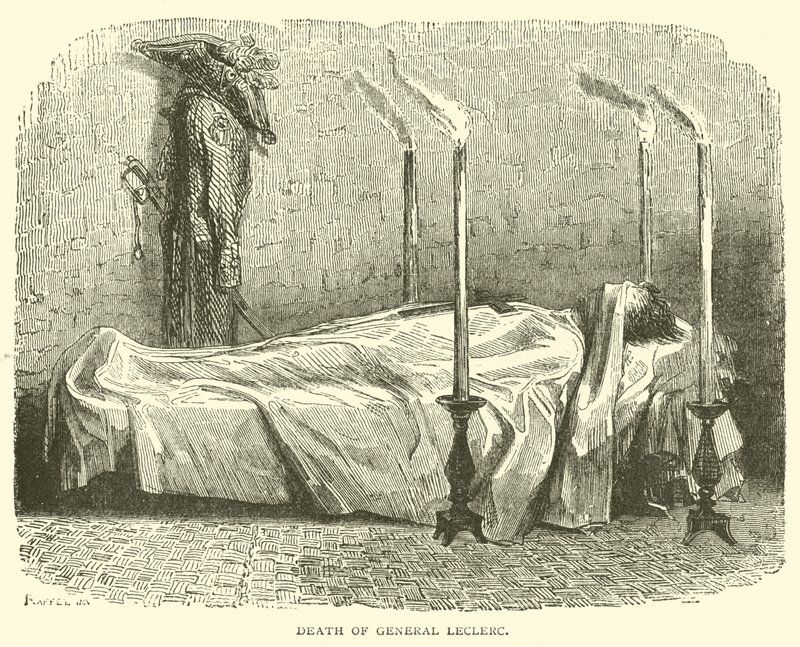 General Leclercs død (gravering) af French School