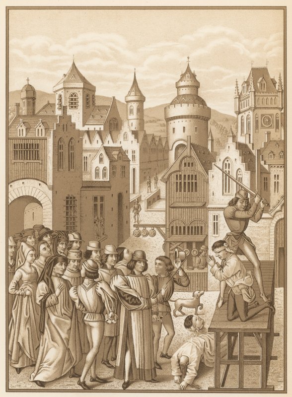 Halshugning af Guillaume de Pommiers af French School