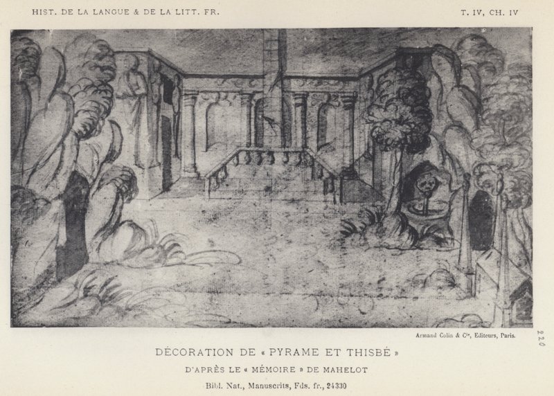 Dekoration af Pyramus og Thisbe (litho) af French School