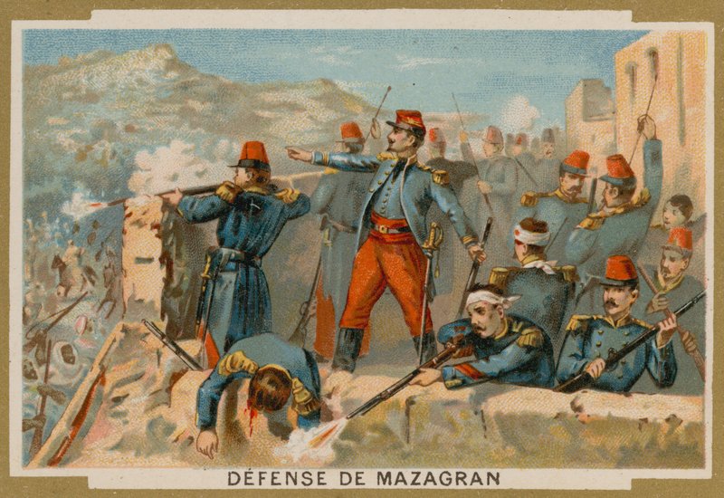 Forsvar af Mazagran af franskmændene, Algeriet, 1840 af French School