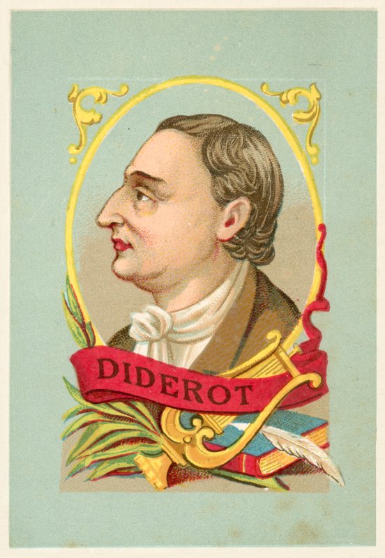 Denis Diderot, fransk filosof og forfatter (chromolitho) af French School